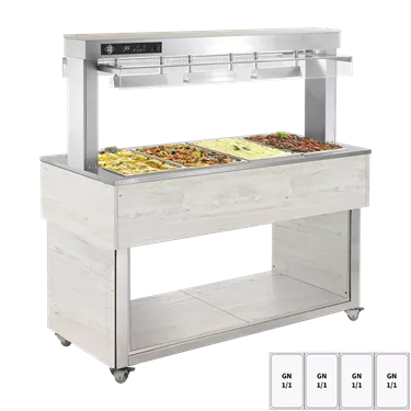 Food display island heated, dry tub GN 4-1/1 Hemlock | RM - TR ORANGE+ 4H