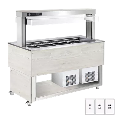 Food display island chilled, adjustable GN 3-1/1 Hemlock | RM - TR BLUE+ 3H