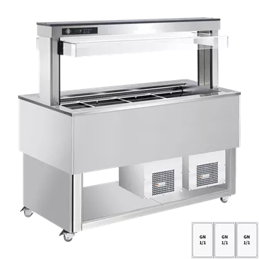 Food display island chilled, adjustable GN 3-1/1 RAL | RM - TR BLUE+ 3R