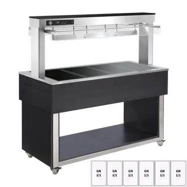 Food display island heated, glass ceramic GN 6-1/1 Wenge | RM - TR BROWN+ 6W