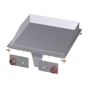 Fry-top griddle plate 56x55 drop-in electric chromed grooved 400 V | RM - FTRD-66ETS